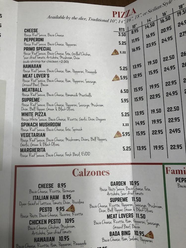 Primo Grill Pizza & Pasta Menu image 3